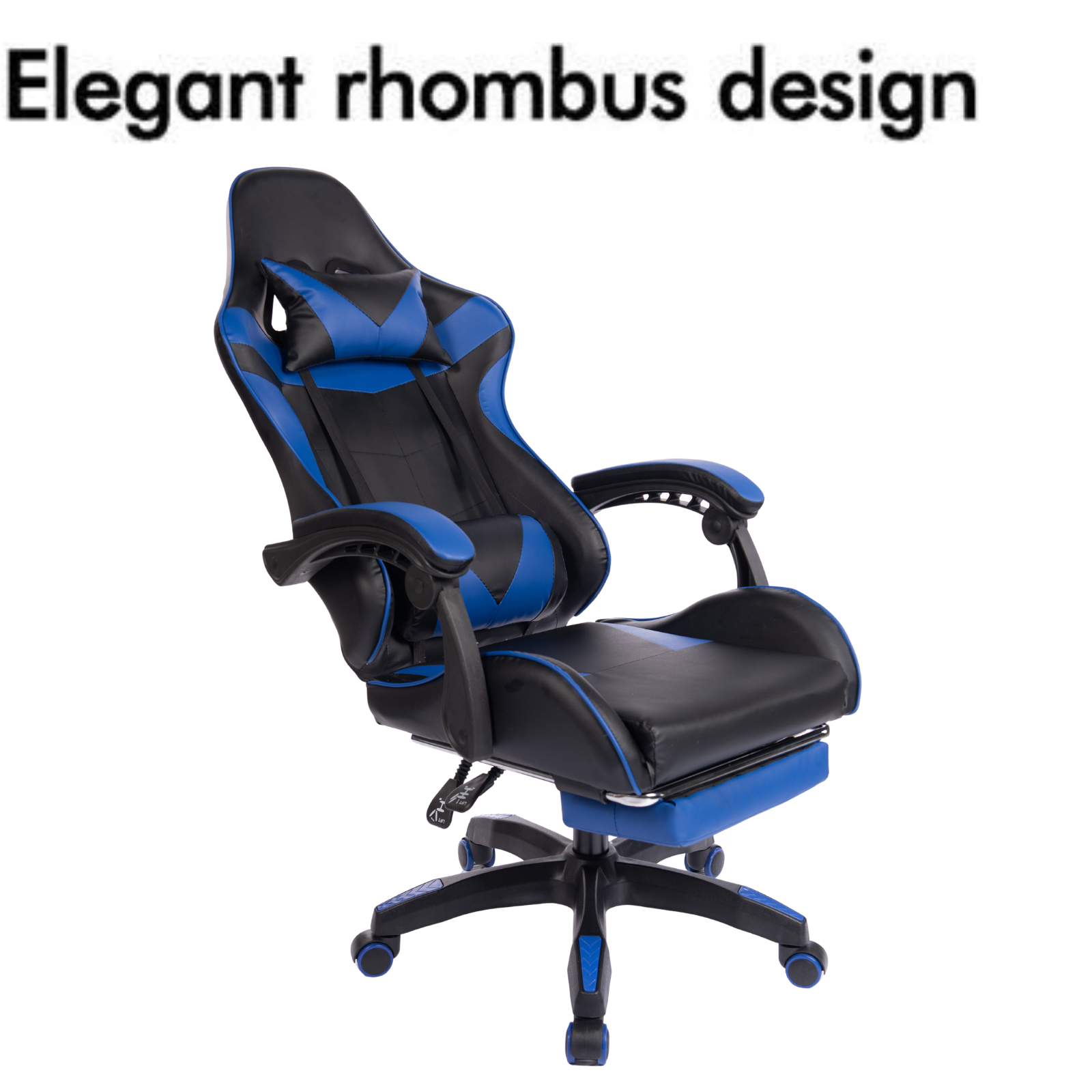 Executive Office Gaming Chair PU Leather Ergonomic Recliner Black/Red/Blue Seat