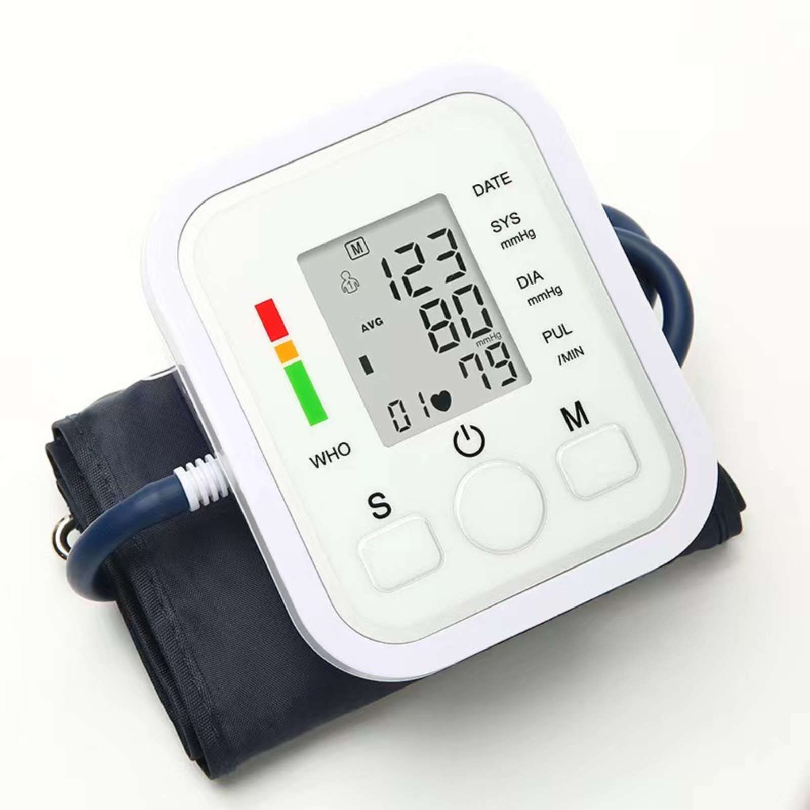 Digital Blood Pressure Monitor Upper Arm Fully Automatic BP Machine Heart Rate Monitor Portable With Voice