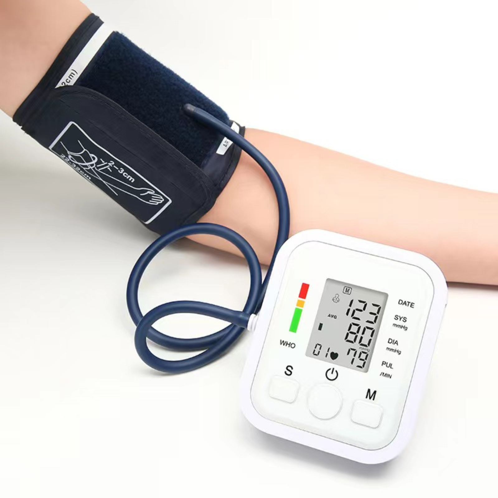 Digital Blood Pressure Monitor Upper Arm Fully Automatic BP Machine Heart Rate Monitor Portable With Voice