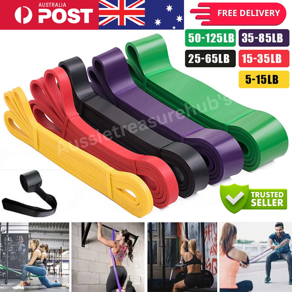 Resistance Loop Bands for Strength Training, Pull Up Assistance, Yoga, Pilates & Home Gym Workout