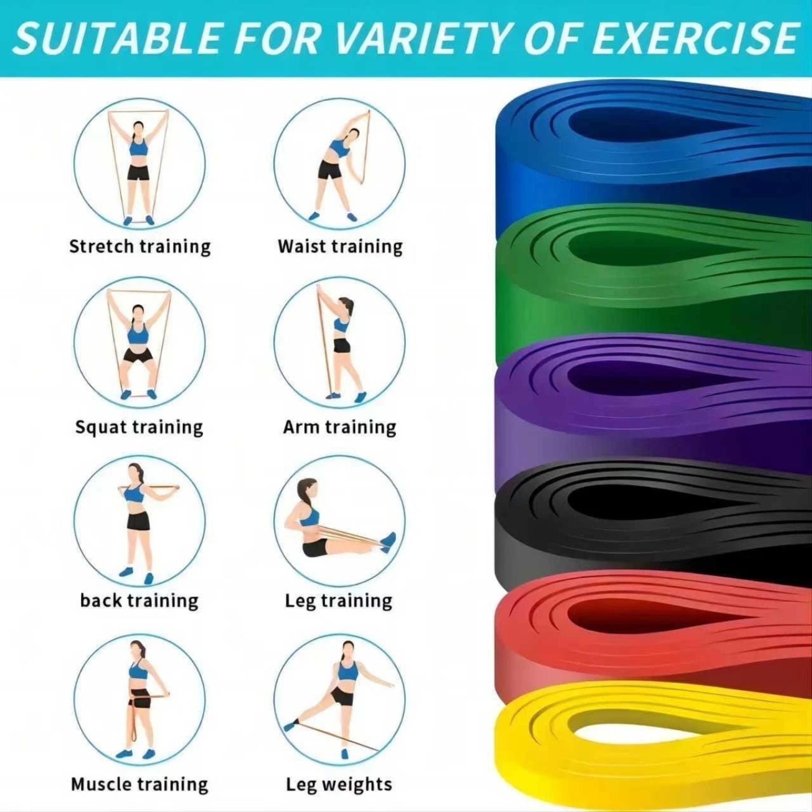 Resistance Loop Bands for Strength Training, Pull Up Assistance, Yoga, Pilates & Home Gym Workout