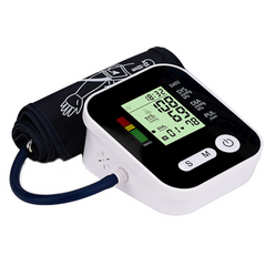 Digital Upper Arm Blood Pressure Meter Automatic Heart Rate BP Monitor Machine With Voice - Black