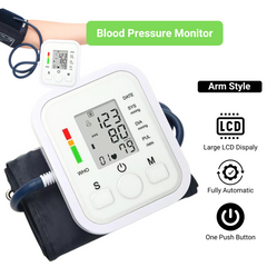 Digital Blood Pressure Monitor Upper Arm Fully Automatic BP Machine Heart Rate Monitor Portable With Voice