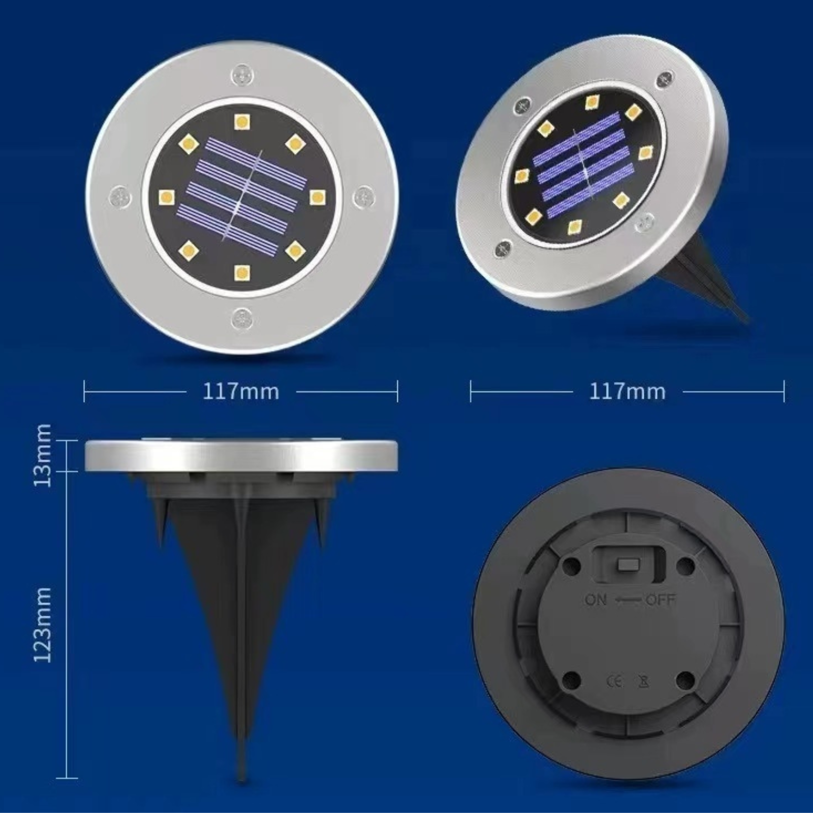 Solar Powered LED Buried Inground Recessed Light Garden Outdoor Deck Path 4/8/12/16/20