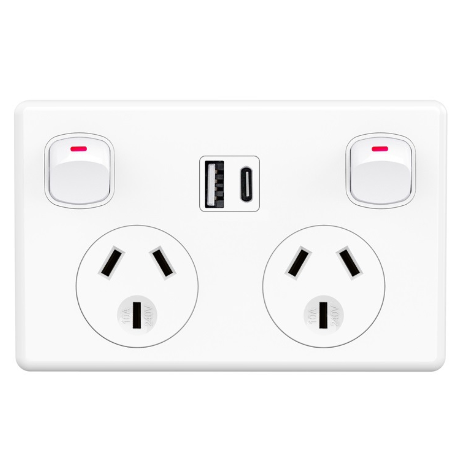 Double Pole, Double Power Point GPO Wall Outlet 10A with USB A & C Typ –  Online basket