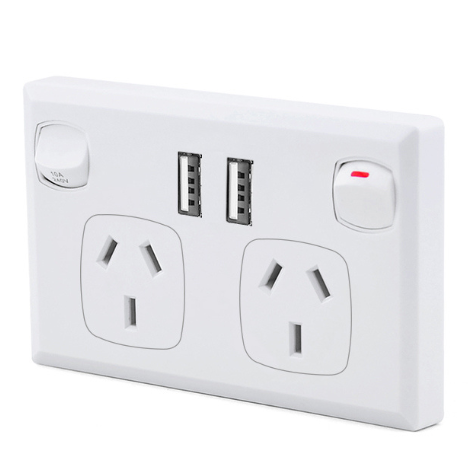 Double Power Point GPO Wall Outlet 10A with USB A & Type C Charging Power Point with Fast Charge USB Ports 5V 3.6Amp (White)