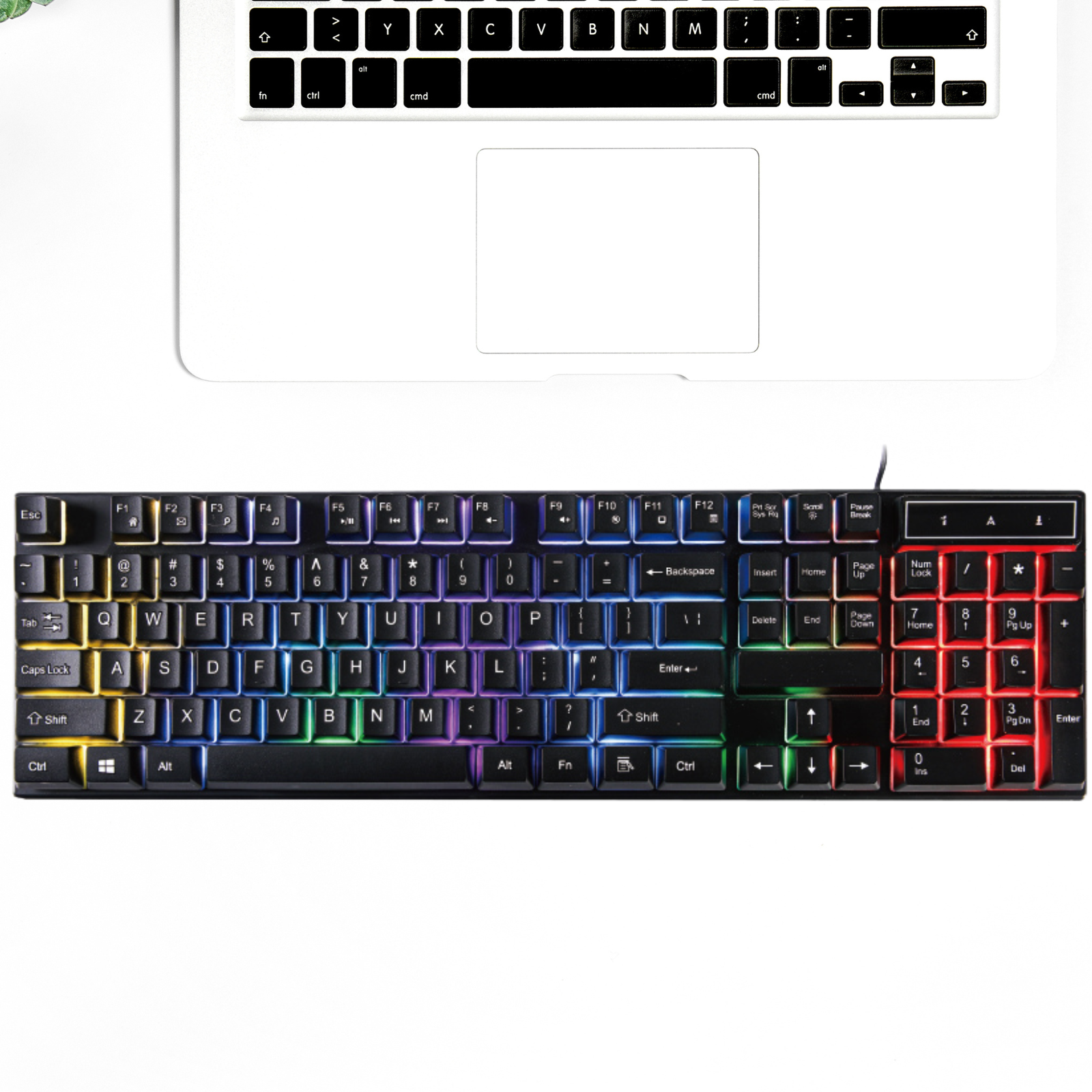 Gaming Keyboard Mouse Mousepad Combo Rainbow with 7-Color LED Backlighting For Laptop, PC, MacBook, iMac