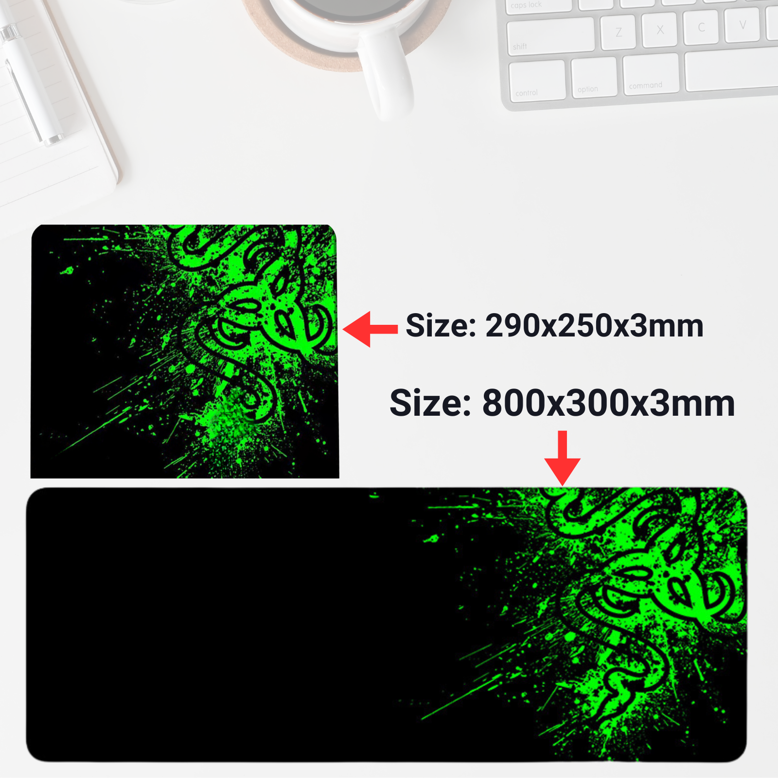 4PCS Gaming Keyboard & Mouse Pad Set – 2 Large (80×30cm) + 2 Small (29×25cm), Non-Slip Rubber Extended Mouse Pads for PC, Laptop, MacBook & Gaming Desk