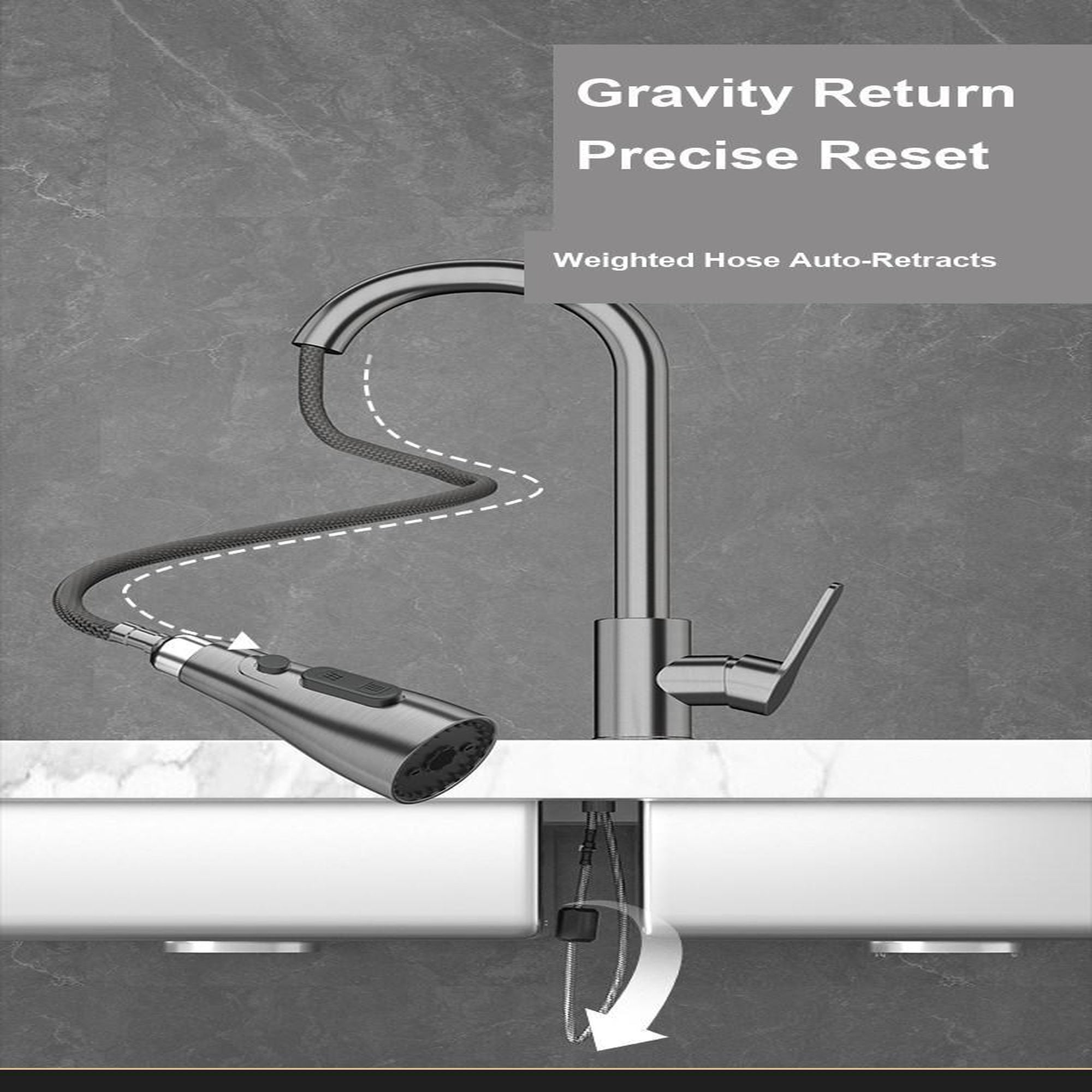 Pull Out Kitchen Mixer Tap 3 Spray Modes 304 Stainless Steel Sink Faucet – Black, Silver, Gold