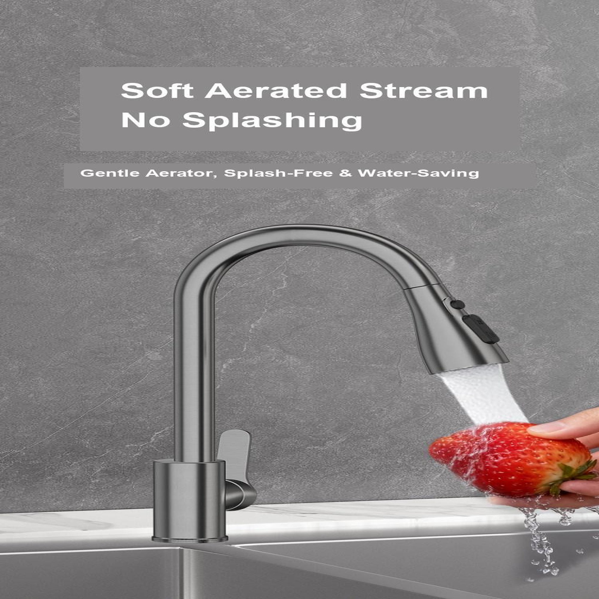 Pull Out Kitchen Mixer Tap 3 Spray Modes 304 Stainless Steel Sink Faucet – Black, Silver, Gold