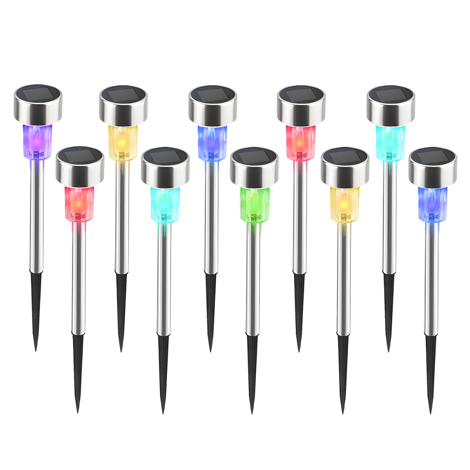 LED Solar Lights Garden Patio Path Light Pathway Lawn Landscape Lamp Outdoor Waterproof Pack of 10 Pcs.