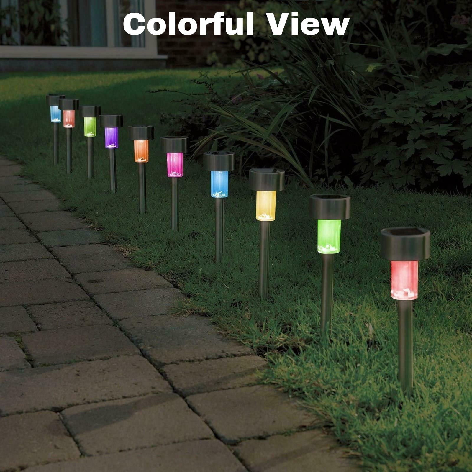 LED Solar Lights Garden Patio Path Light Pathway Lawn Landscape Lamp Outdoor Waterproof Pack of 10 Pcs.