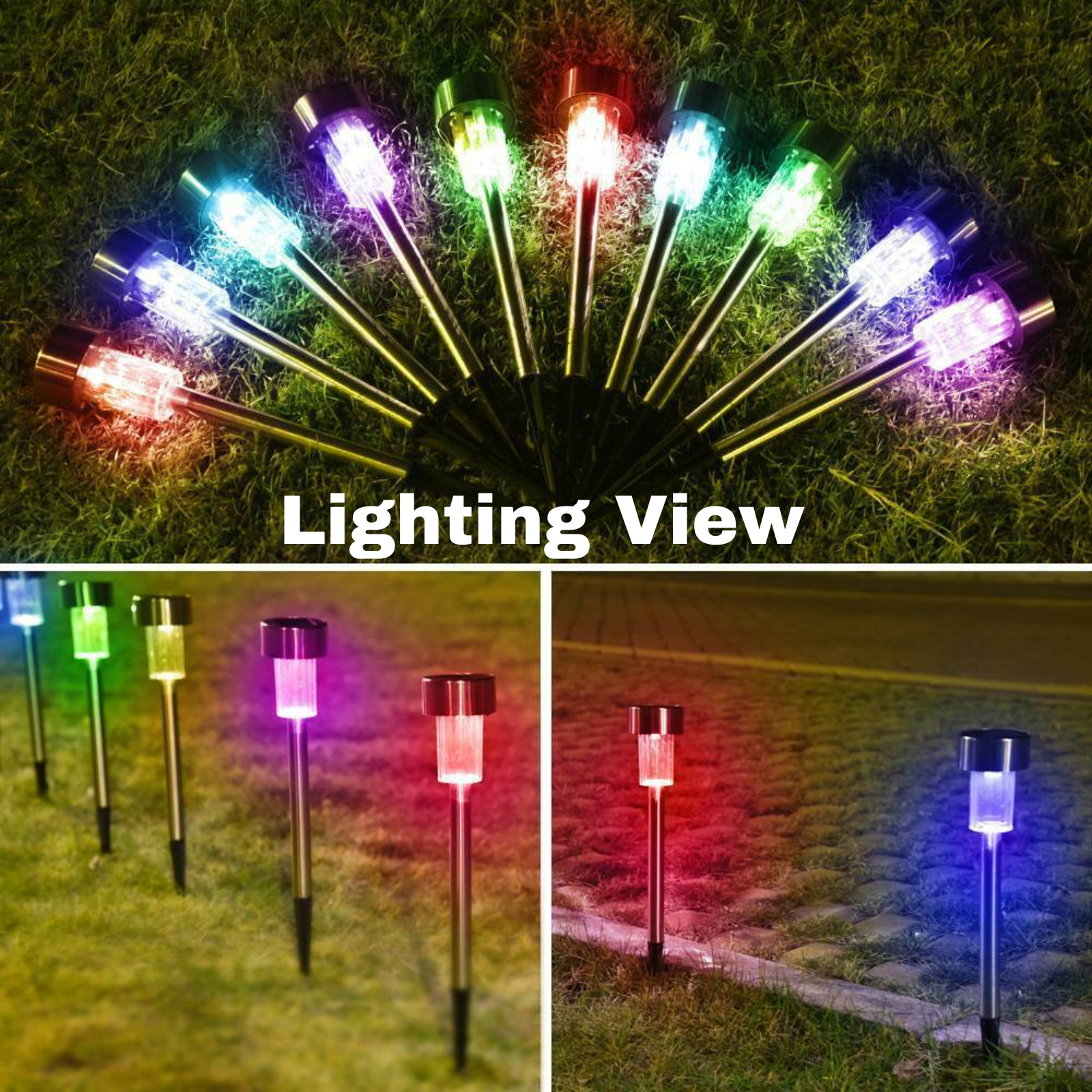 LED Solar Lights Garden Patio Path Light Pathway Lawn Landscape Lamp Outdoor Waterproof Pack of 10 Pcs.