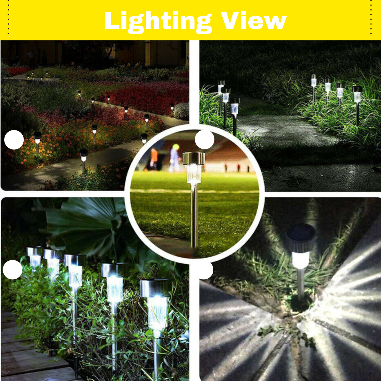 LED Solar Lights Garden Patio Path Light Pathway Lawn Landscape Lamp Outdoor Waterproof Pack of 10 Pcs.