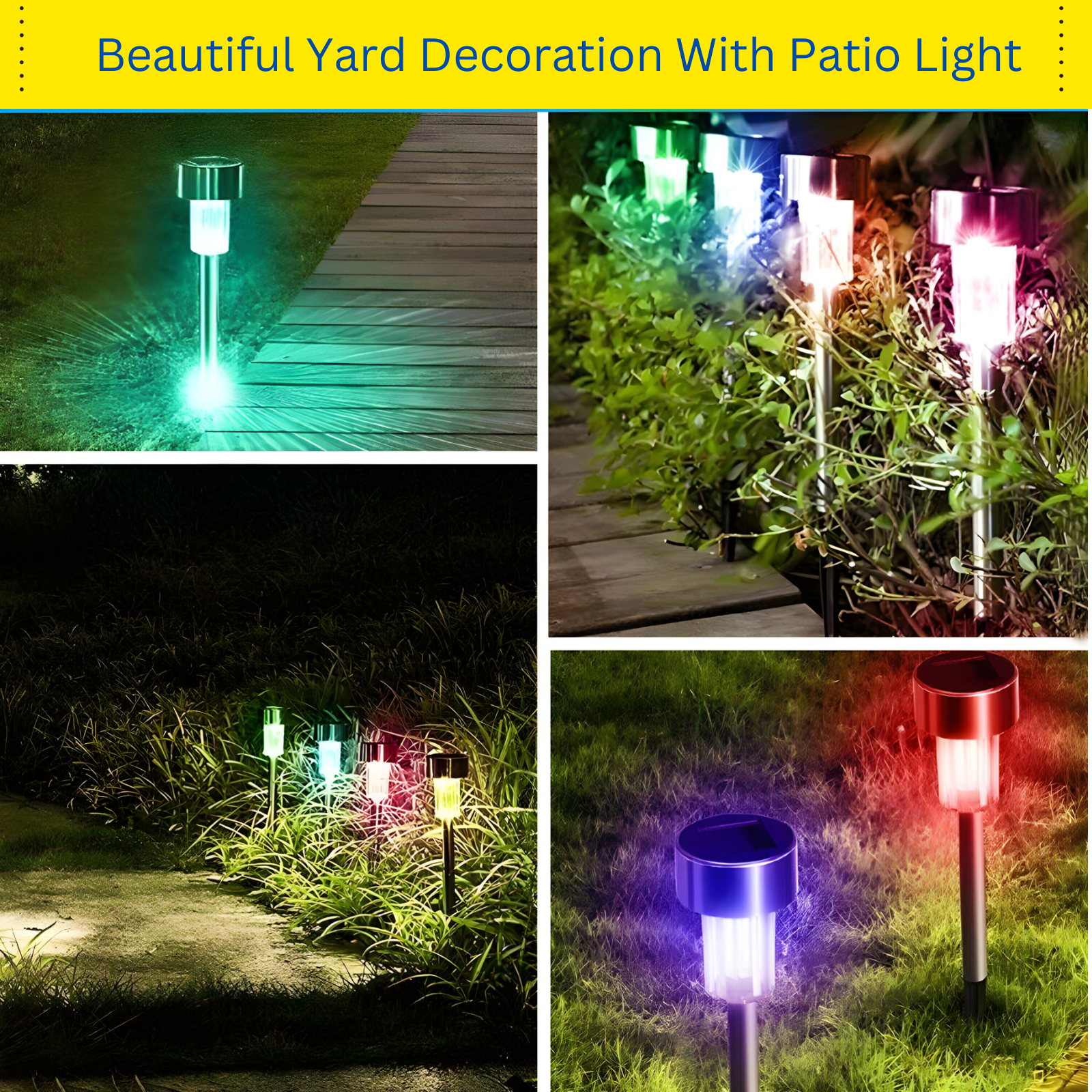 LED Solar Lights Garden Patio Path Light Pathway Lawn Landscape Lamp Outdoor Waterproof Pack of 10 Pcs.