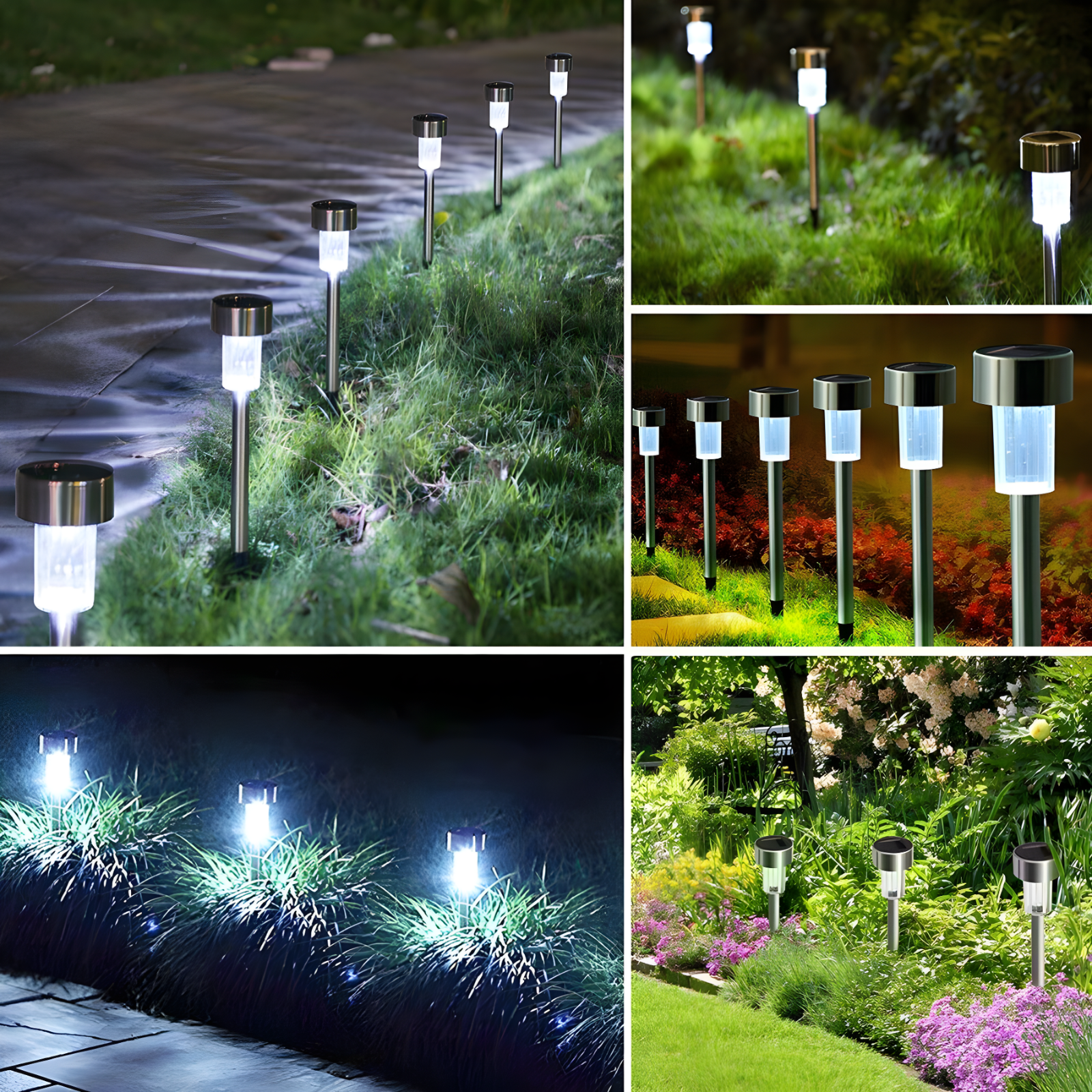 LED Solar Lights Garden Patio Path Light Pathway Lawn Landscape Lamp Outdoor Waterproof Pack of 10 Pcs.