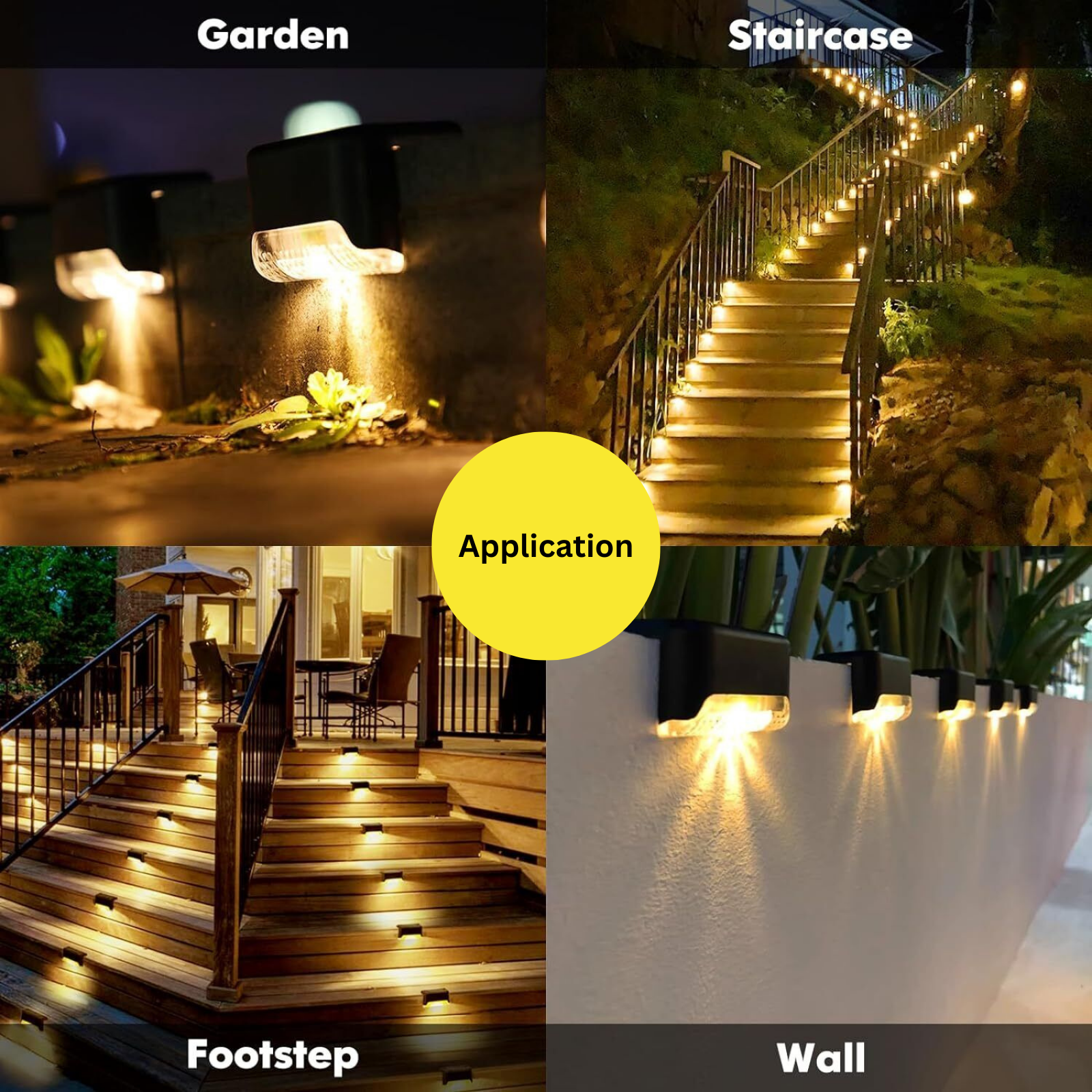 Solar Deck Step Lights Outdoor 4/8/12/16/20 Pack Solar Step Light Waterproof Led Solar Lights for Outdoor Stairs Step Fence, Railing, Yard and Patio Cool White, Warm White