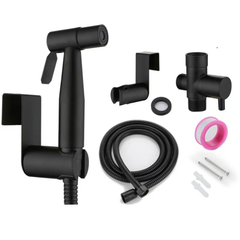 Handheld Bidet Sprayer Toilet Spray Kit Stainless Steel Bathroom Shower Set – Silver & Matte Black