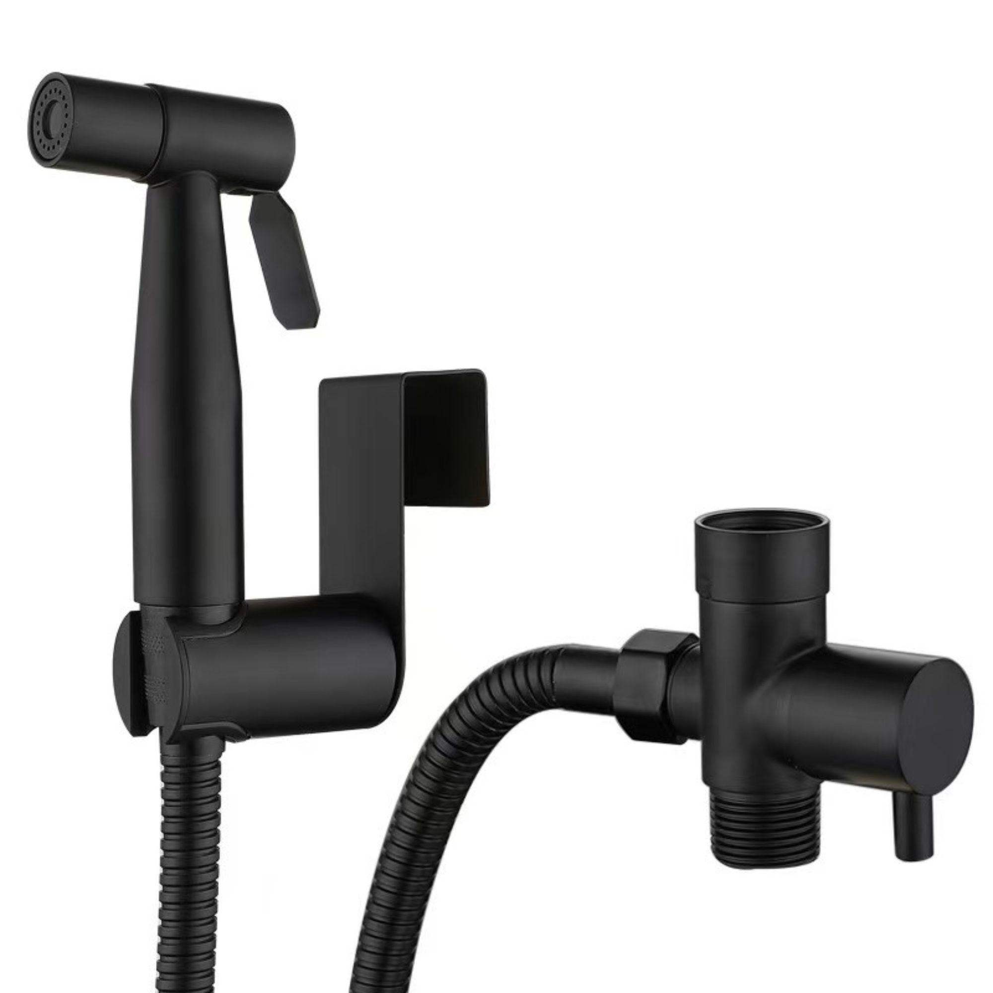 Handheld Bidet Sprayer Toilet Spray Kit Stainless Steel Bathroom Shower Set – Silver & Matte Black