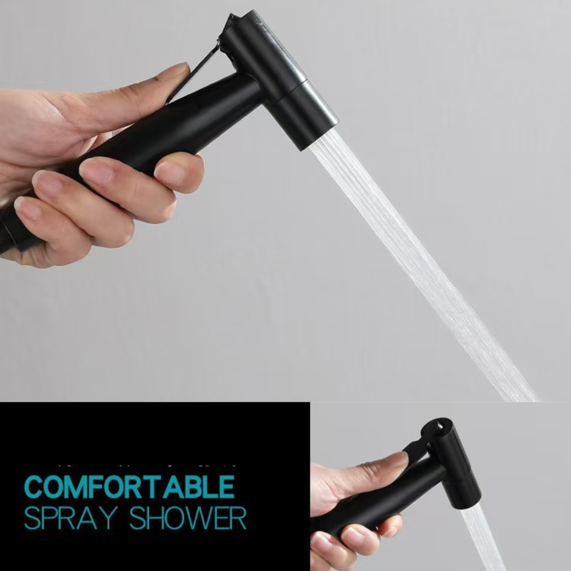 Handheld Bidet Sprayer Toilet Spray Kit Stainless Steel Bathroom Shower Set – Silver & Matte Black