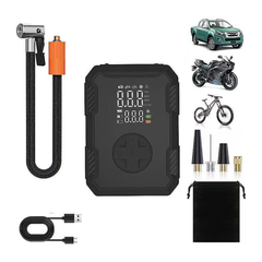 Portable Cordless Tyre Inflator 150 PSI Rechargeable Air Compressor with Digital Display for Car Motorcycle Bicycle