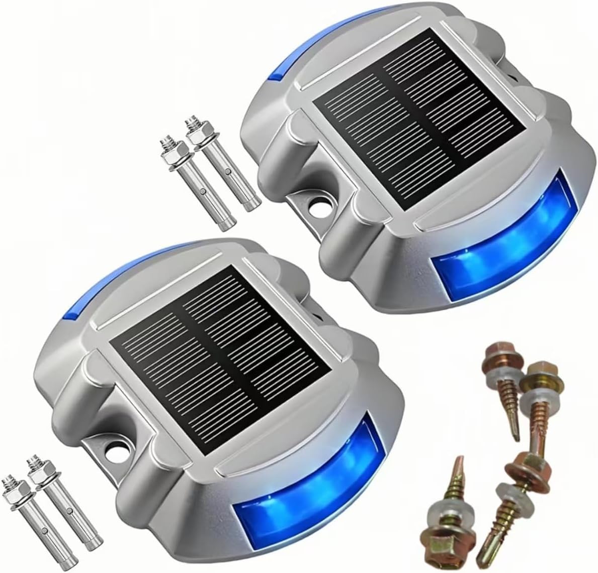 LED Solar Deck Lights Outdoor Waterproof IP68 Driveway Path Step Dock Safety 1/2