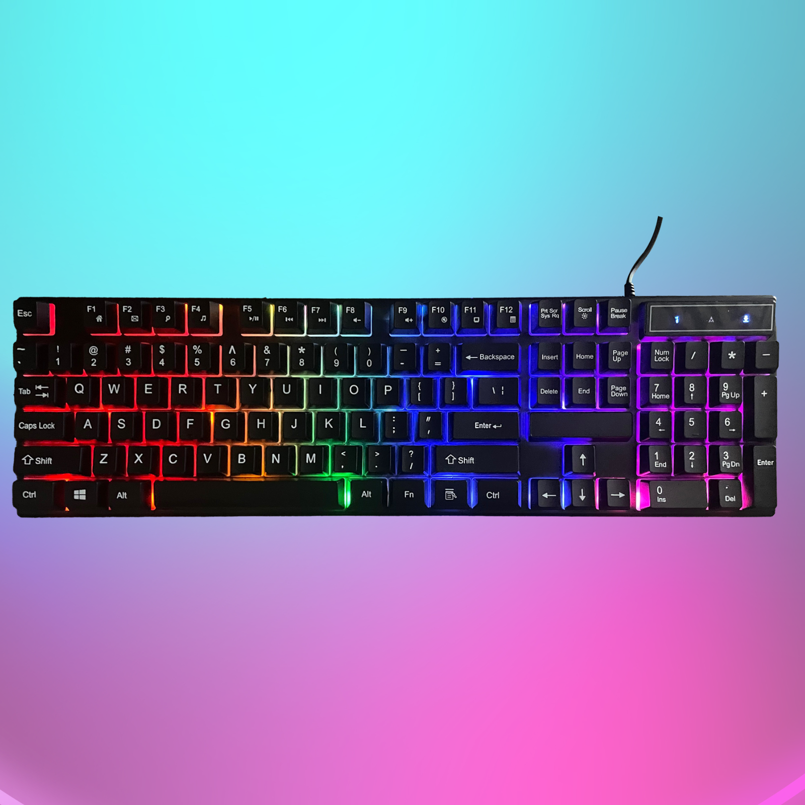 Gaming Keyboard Mouse Mousepad Combo Rainbow with 7-Color LED Backlighting For Laptop, PC, MacBook, iMac