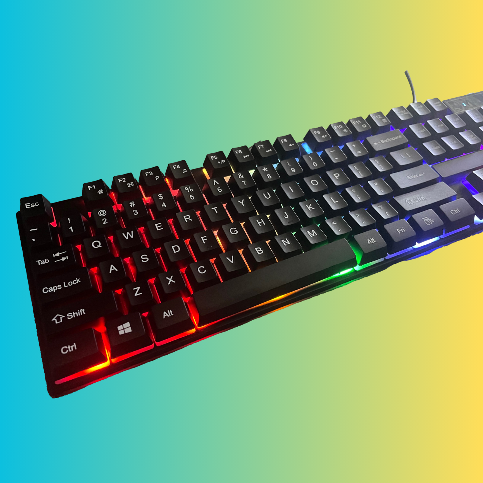 Gaming Keyboard Mouse Mousepad Combo Rainbow with 7-Color LED Backlighting For Laptop, PC, MacBook, iMac