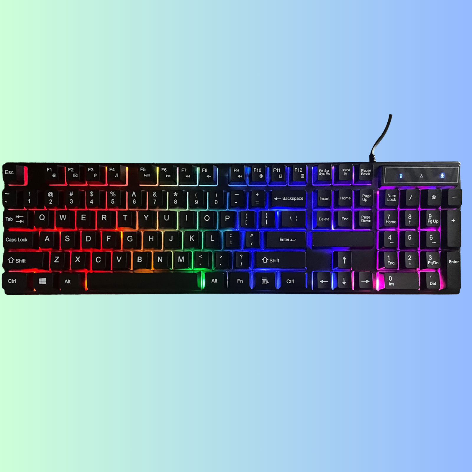 Gaming Keyboard Mouse Mousepad Combo Rainbow with 7-Color LED Backlighting For Laptop, PC, MacBook, iMac