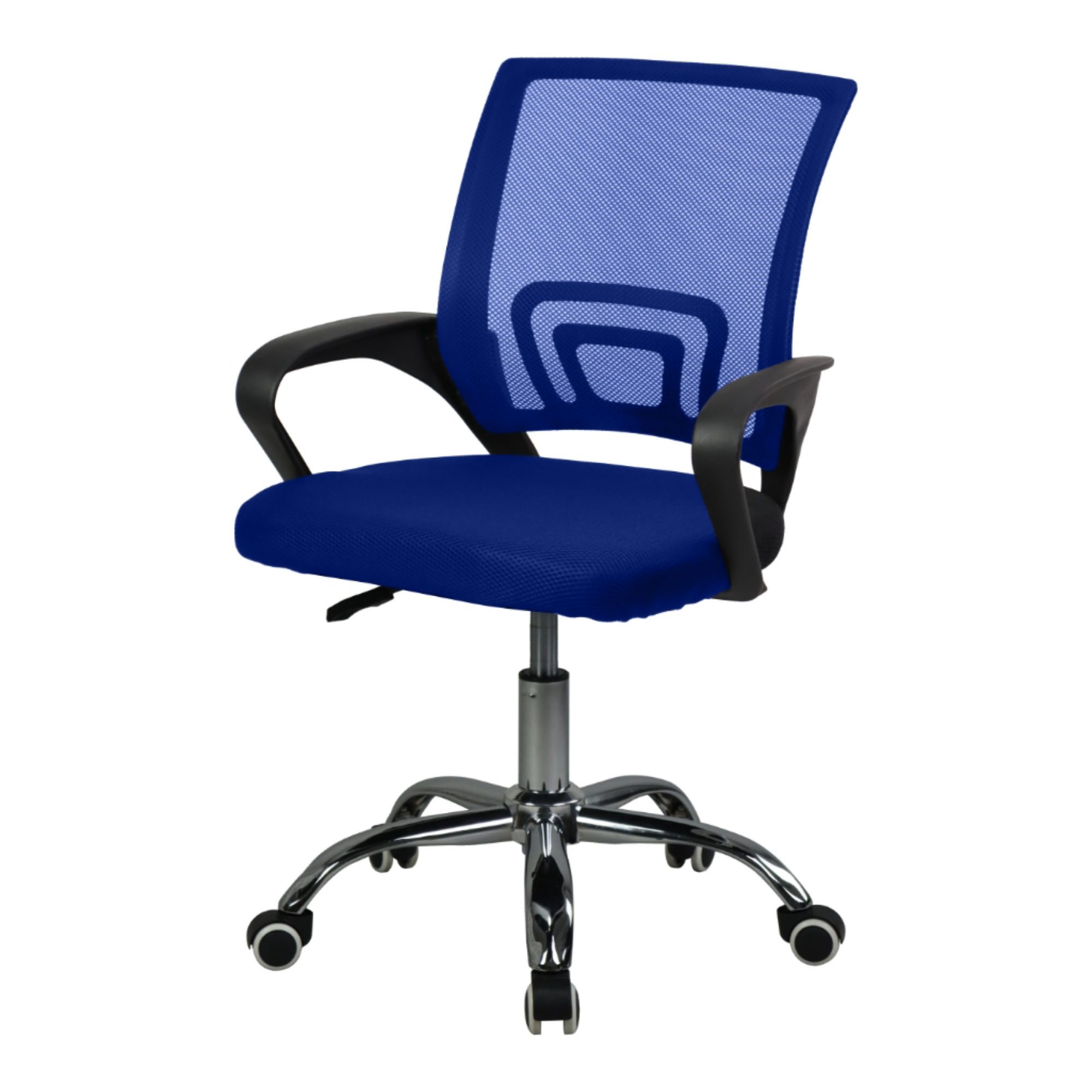 Ergonomic Mesh Office Chair Adjustable Height Computer Desk Chair with Cushioned Seat and Armrests Black Blue