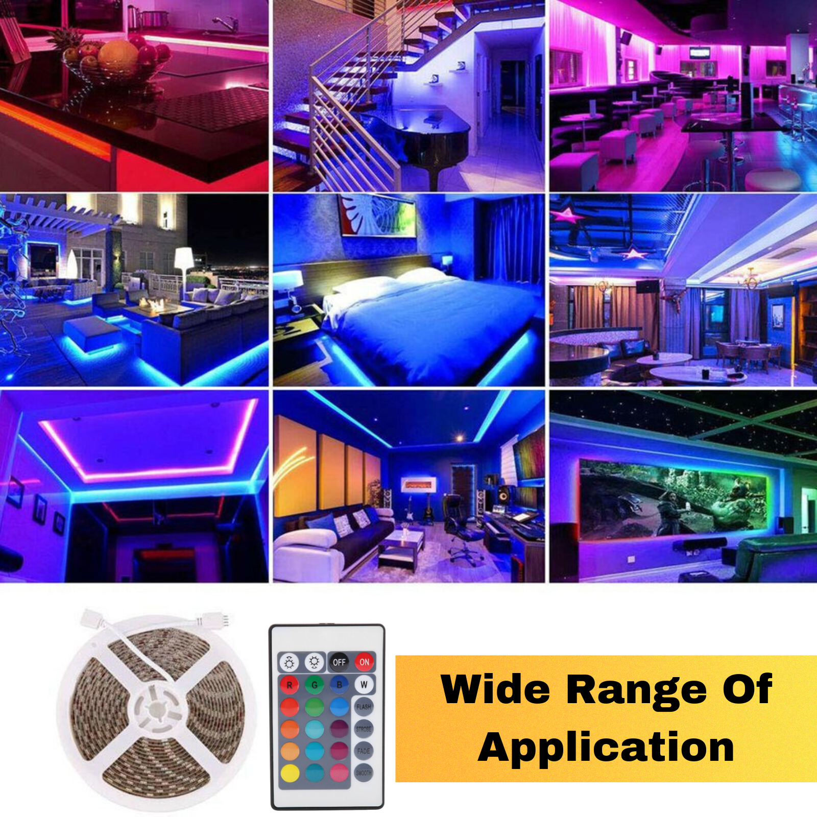 RGB LED Strip Lights IP65 5050 150 LEDs 5M-10M-20M-30M Roll 5V USB Bluetooth IR remote Controller 12V Max